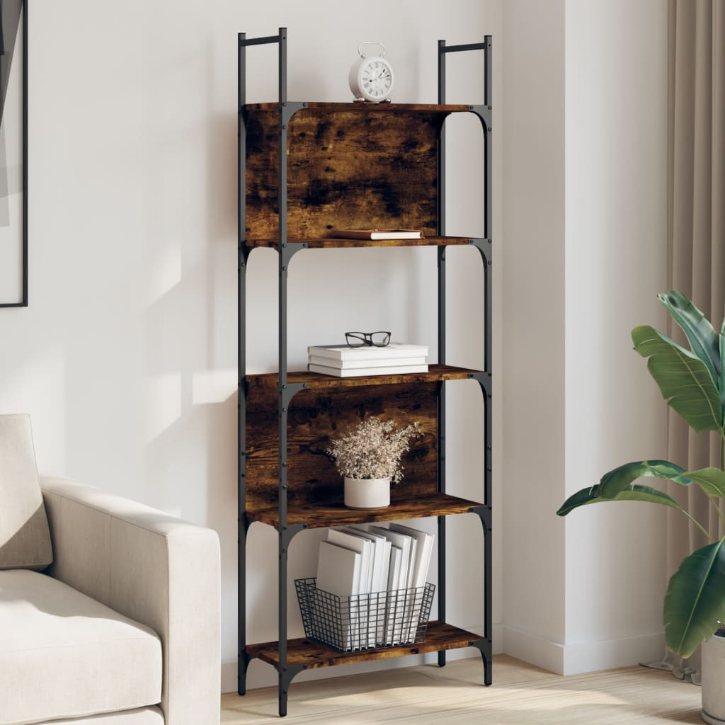 vidaXL Bücherregal 5 Böden Räuchereiche 60,5x24x166,5 cm Holzwerkstoff