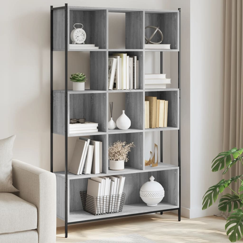 vidaXL Bücherregal Grau Sonoma 102x28x172 cm Holzwerkstoff