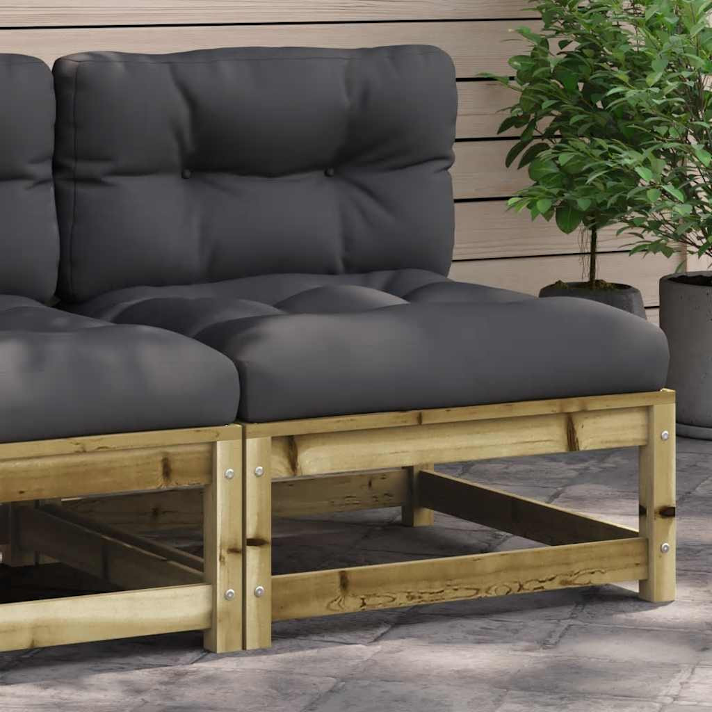 vidaXL Gartensofa ohne Armlehnen mit Kissen Kiefernholz Imprägniert