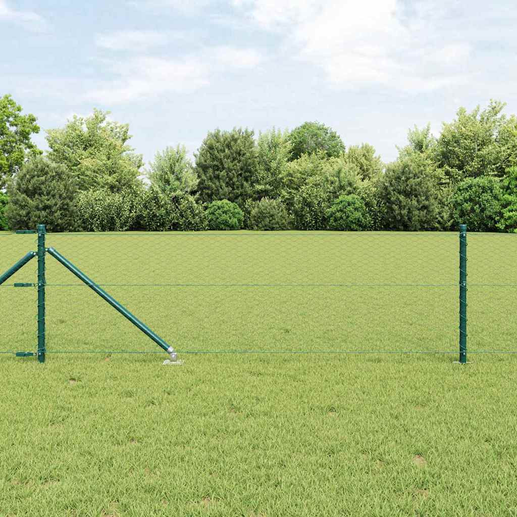 vidaXL Sechseckzaun mit Pfosten 25 x 0,6 m PVC-beschichteter Stahl