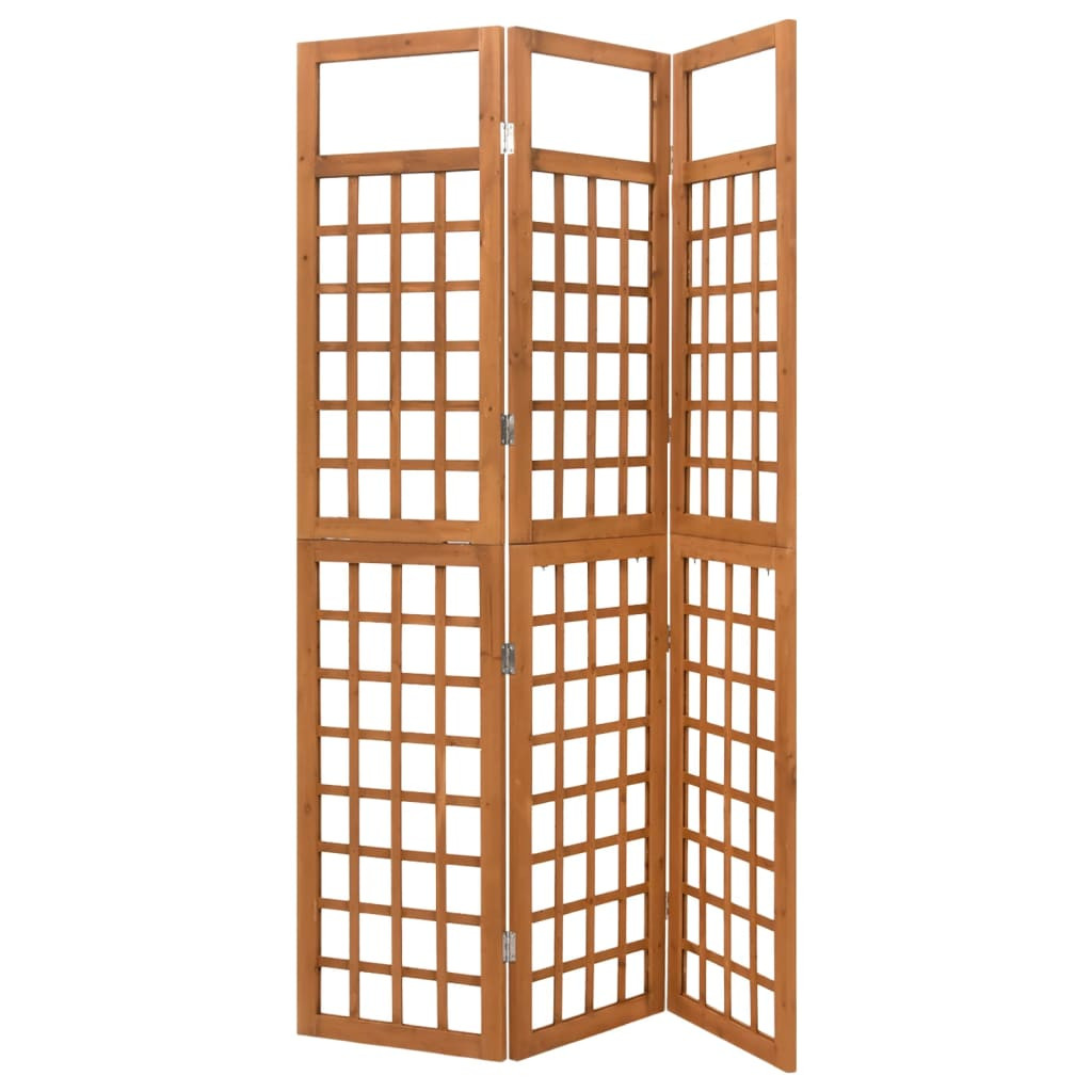 vidaXL Spalier/Paravent 3-teilig Massivholz Tanne 121x180,5 cm