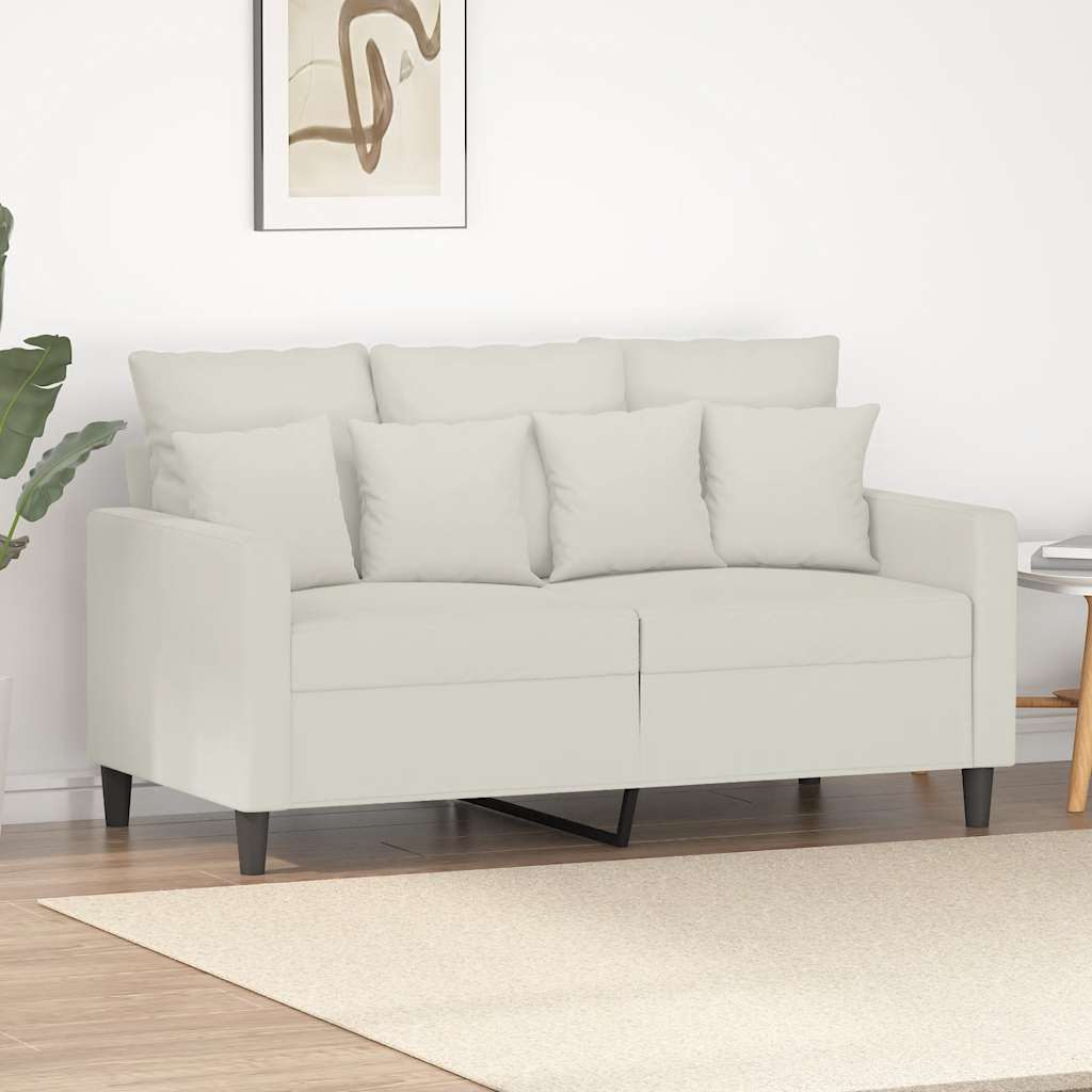 vidaXL 2-Sitzer-Sofa Creme 120 cm Samt
