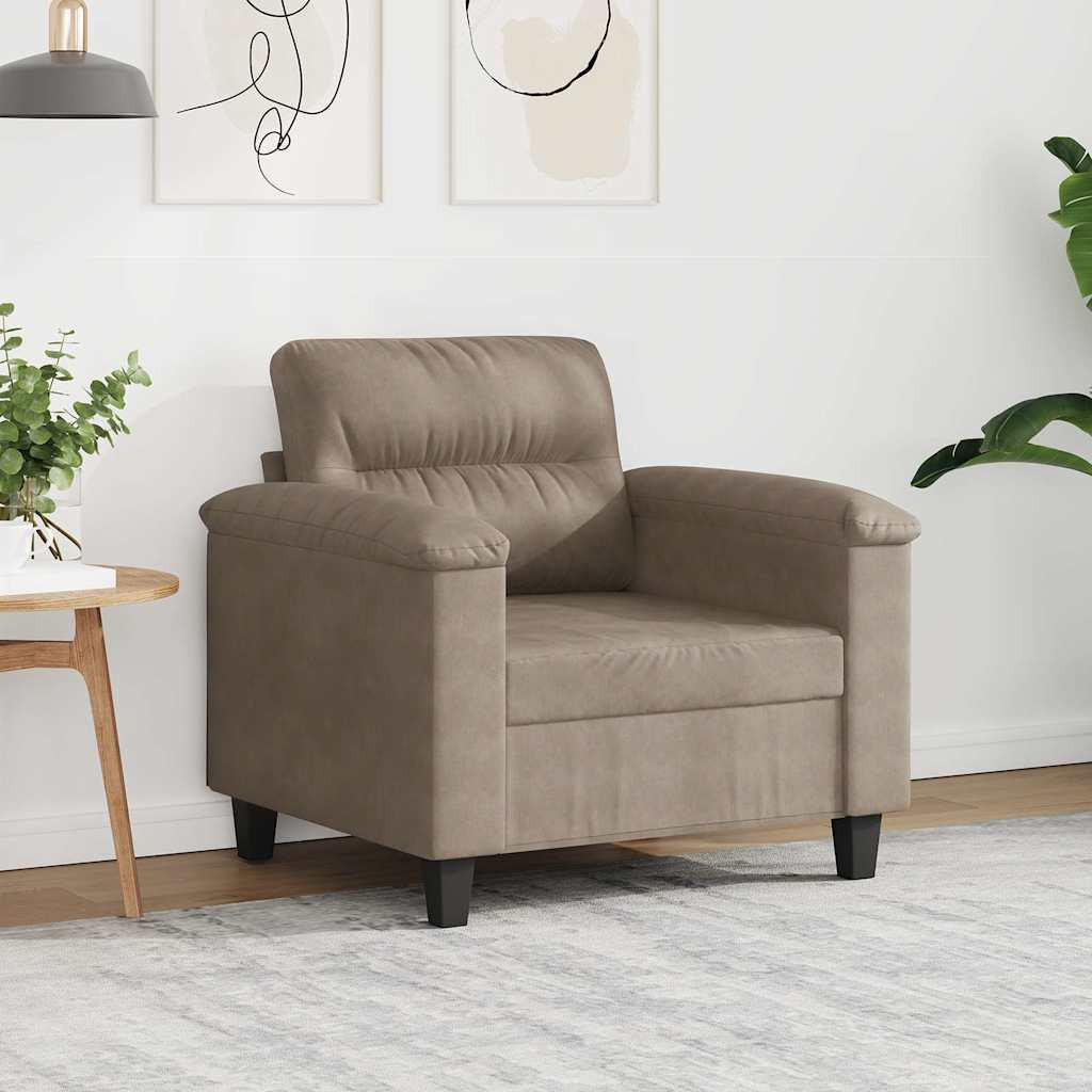 vidaXL Sessel Taupe 60 cm Mikrofasergewebe