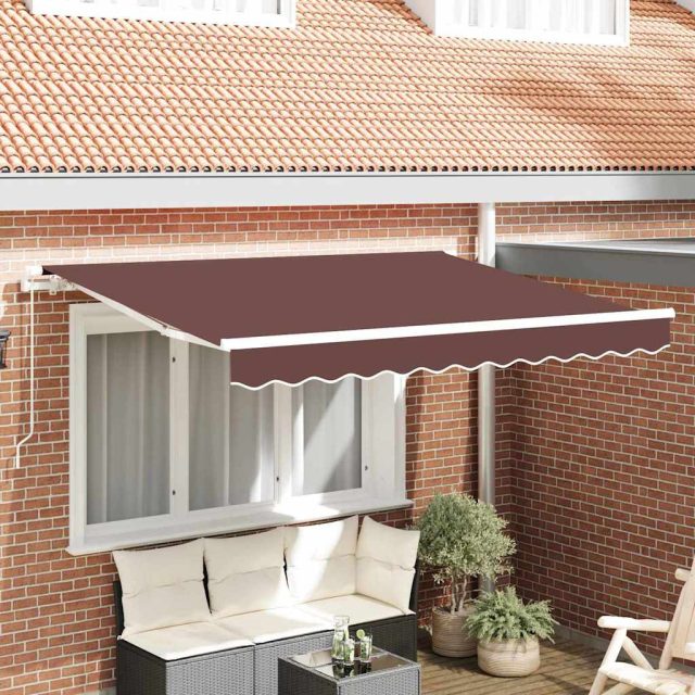 vidaXL Einziehbare Markise Braun 300 x 200 cm Stoff