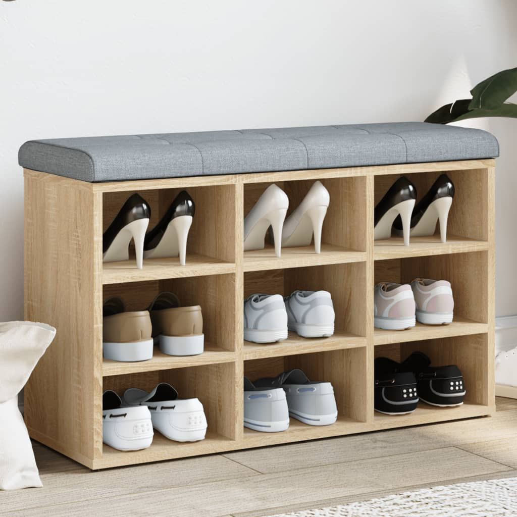 vidaXL Schuhbank Sonoma-Eiche 82 x 32 x 50 cm Holzwerkstoff
