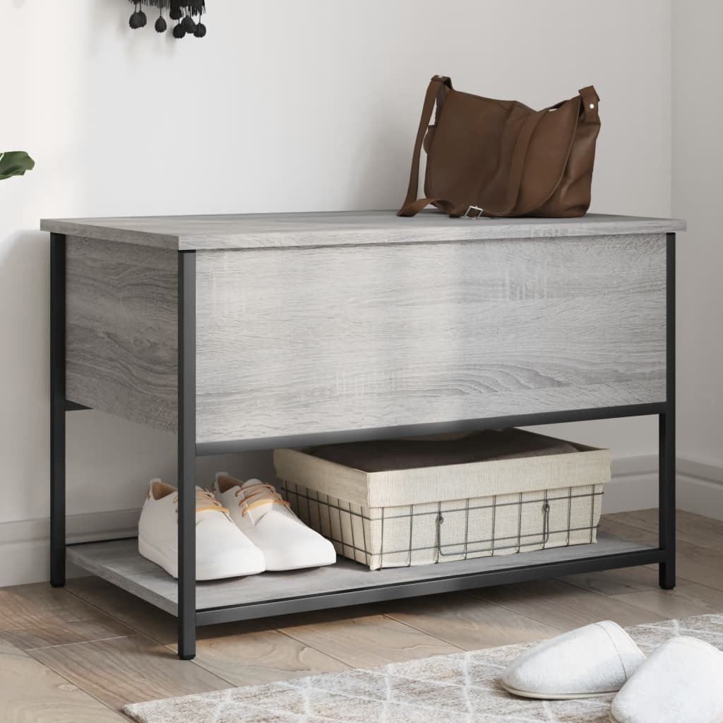 vidaXL Sitzbank mit Stauraum Grau Sonoma 70x42,5x47 cm Holzwerkstoff