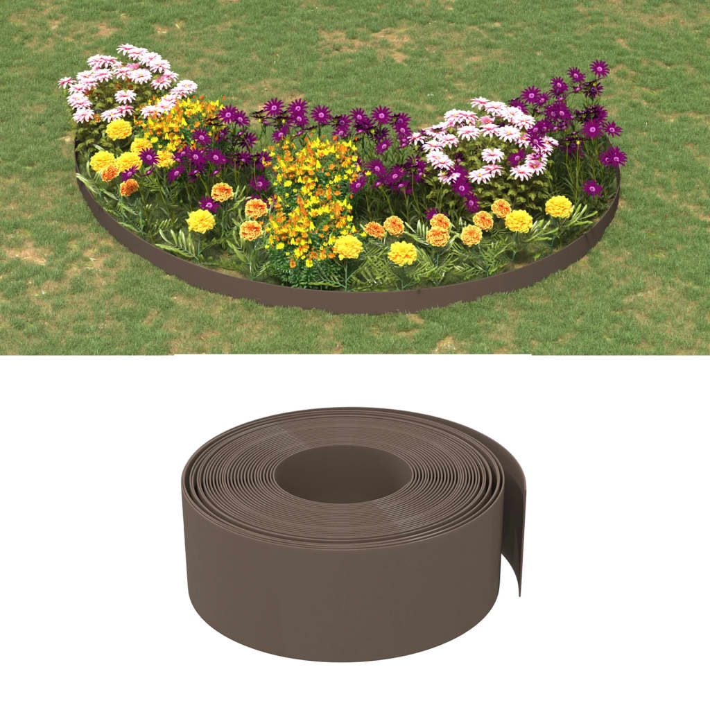 vidaXL Rasenkanten 4 Stk. Braun 10 m 20 cm Polyethylen