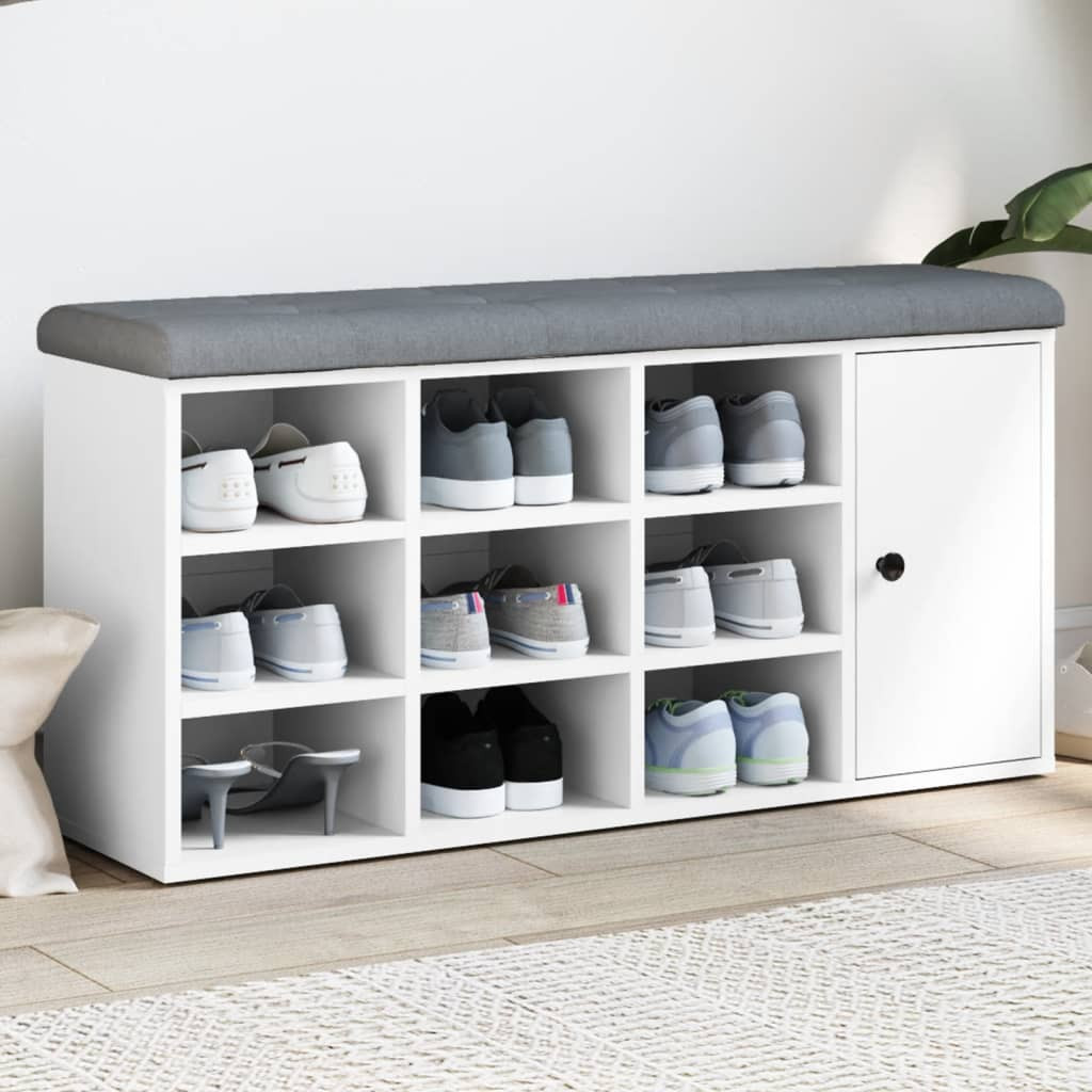 vidaXL Schuhbank Weiß 102x32x50 cm Holzwerkstoff