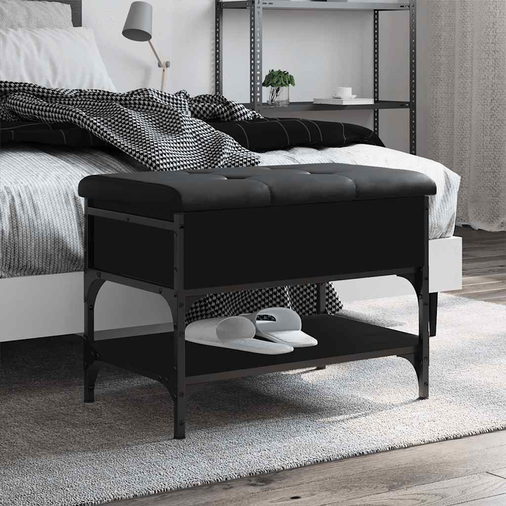 vidaXL Schuhbank Schwarz 62x42x45 cm Holzwerkstoff