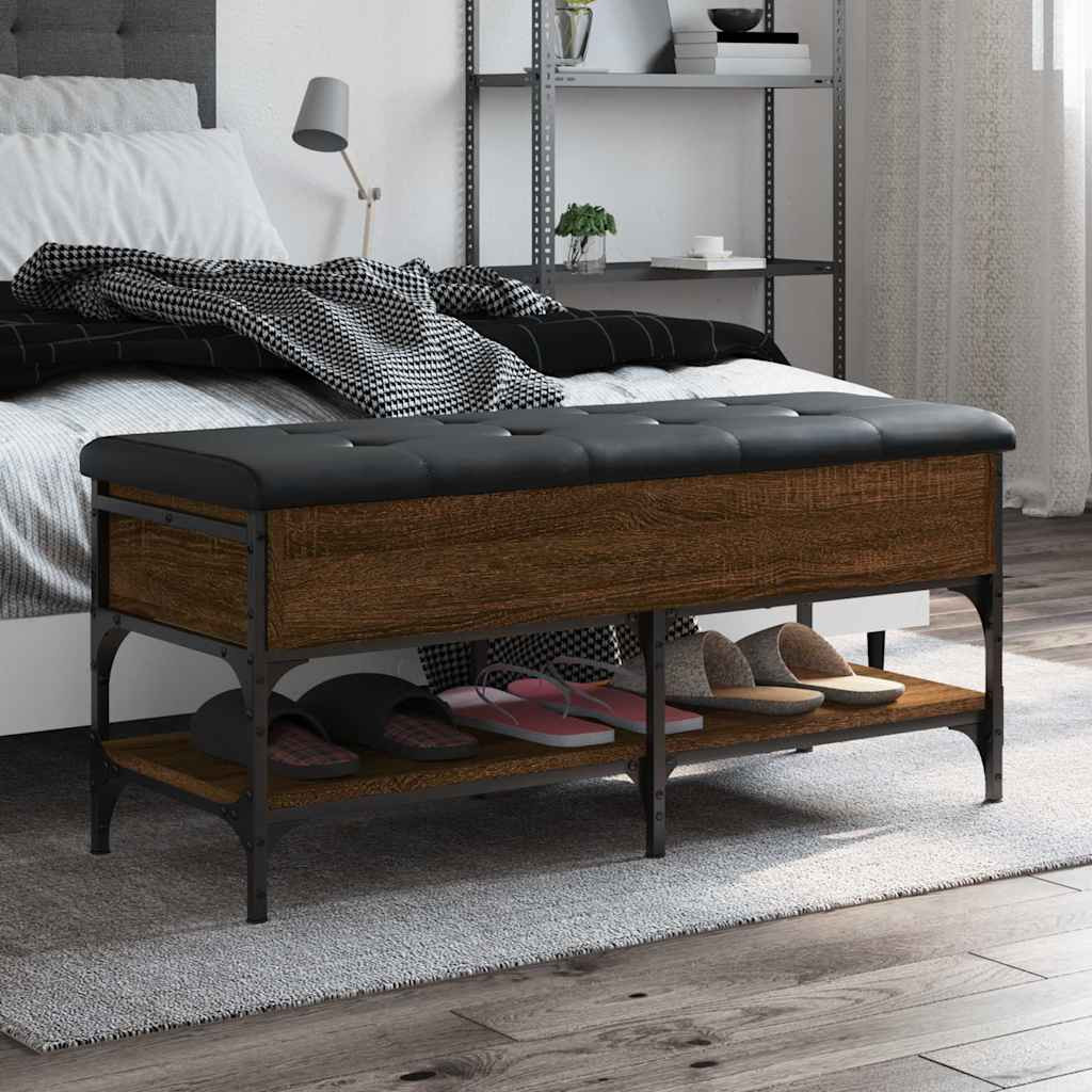 vidaXL Schuhbank Braun Eichen-Optik 102x42x45 cm Holzwerkstoff