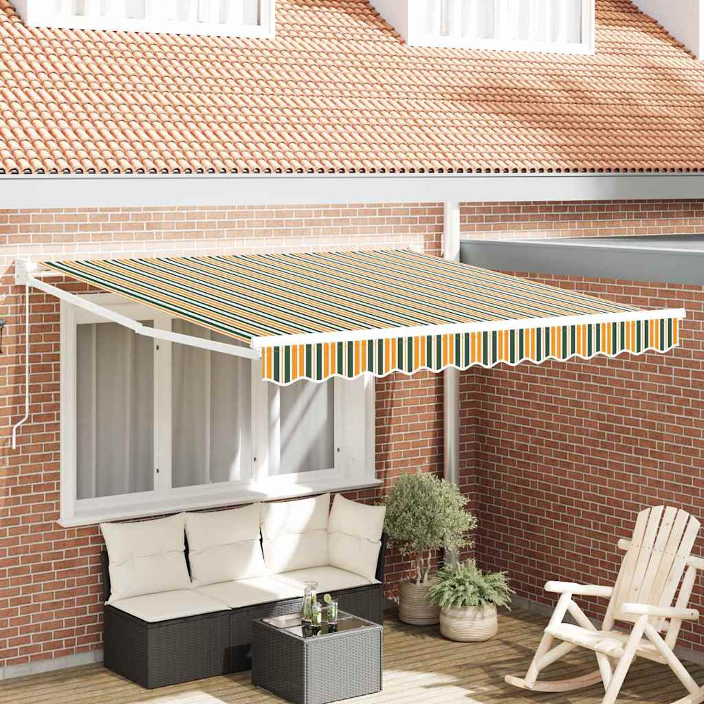 vidaXL Ausziehbare Markise Grün 350 x 250 cm