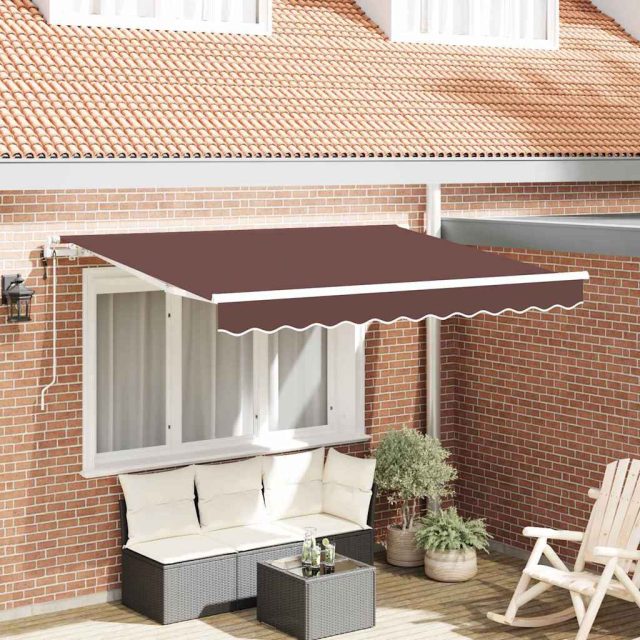vidaXL Einziehbare Markise Braun 300 x 200 cm Stoff