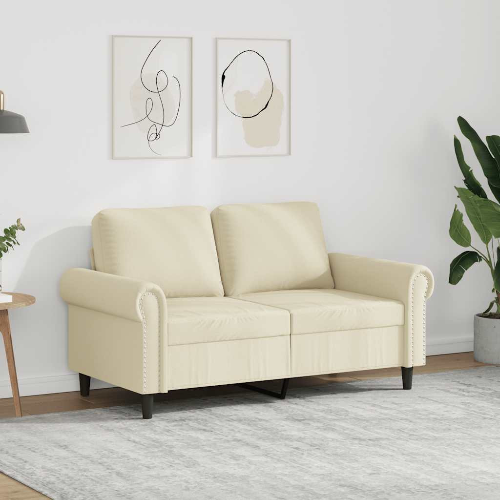vidaXL 2-Sitzer-Sofa Creme 120 cm Kunstleder