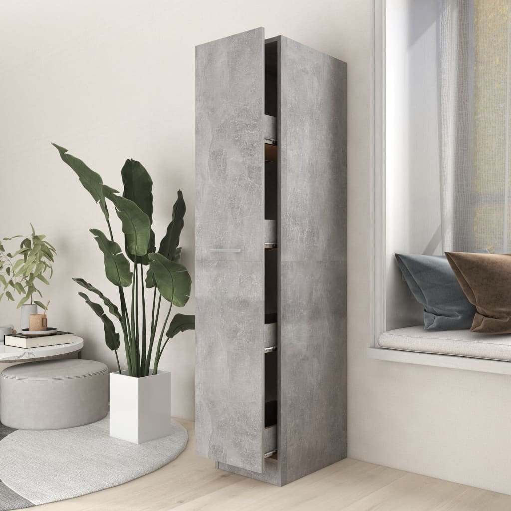 vidaXL Apothekerschrank Betongrau 30x42,5x150 cm Holzwerkstoff