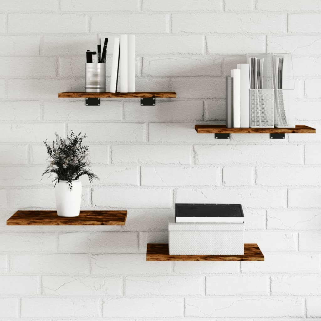 vidaXL Wandregale 4 Stk. Räuchereiche 40x30x1,5 cm Holzwerkstoff