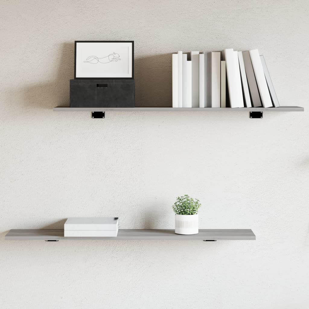 vidaXL Wandregale 4 Stk. Grau Sonoma 100x20x1,5 cm Holzwerkstoff