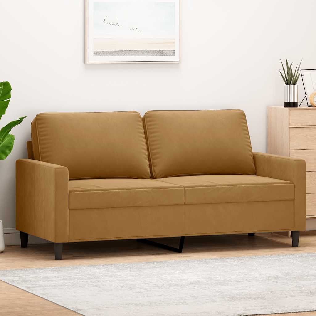 vidaXL 2-Sitzer-Sofa Braun 140 cm Samt