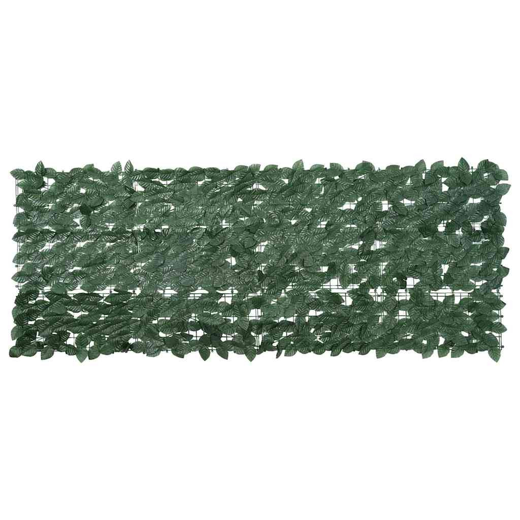 vidaXL Balkon-Sichtschutz mit Dunkelgrünen Blättern 200x75 cm
