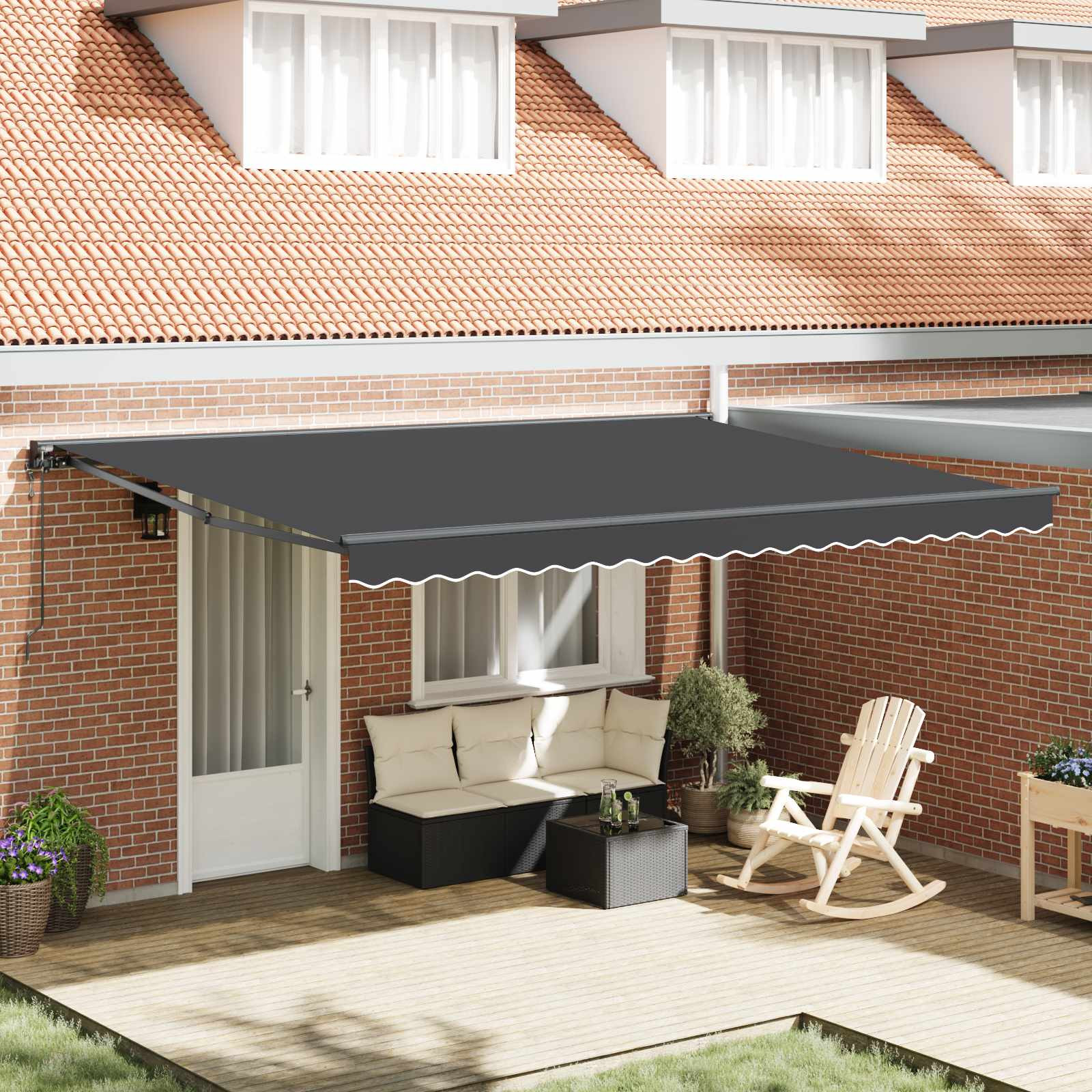 vidaXL Markisenrahmen Anthrazit 450 x 300 cm