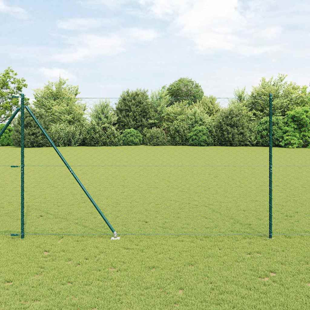 vidaXL Sechseckzaun mit Pfosten 25 x 1,5 m PVC-beschichteter Stahl
