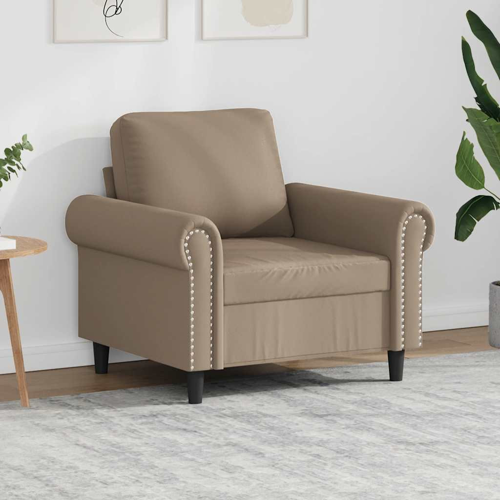 vidaXL Sessel Cappuccino-Braun 60 cm Kunstleder