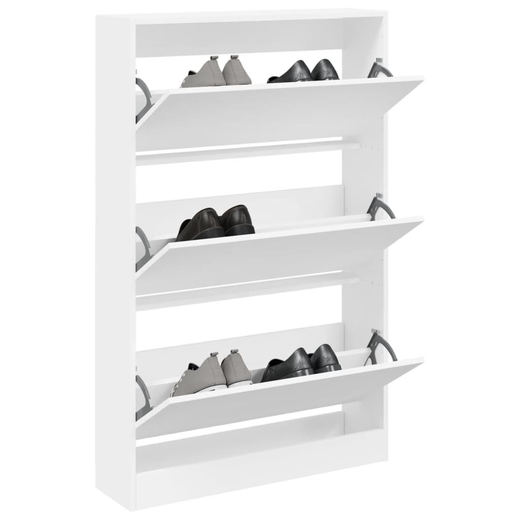 vidaXL Schuhschrank Weiß 80x21x125,5 cm Holzwerkstoff