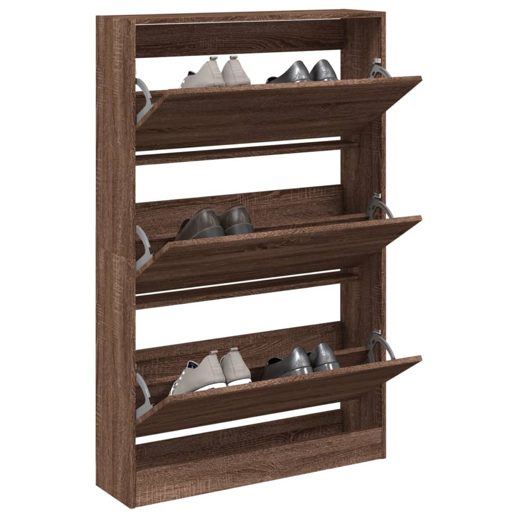vidaXL Schuhschrank Braun Eichen-Optik 80x21x125,5 cm Holzwerkstoff