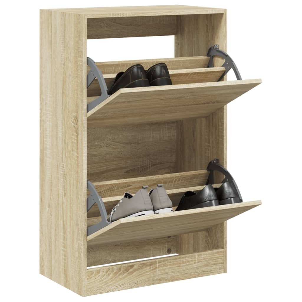 vidaXL Schuhschrank Sonoma-Eiche 60x34x96,5 cm Holzwerkstoff
