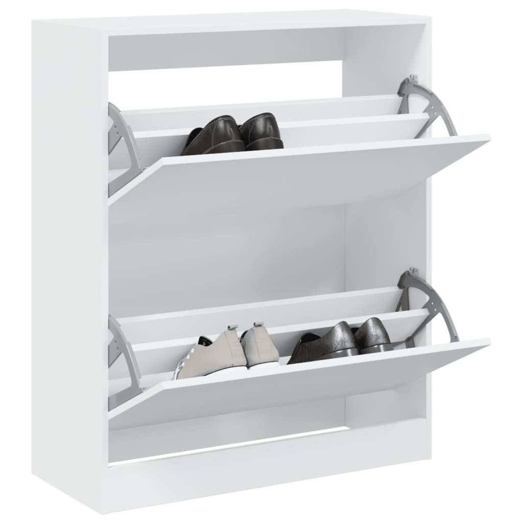 vidaXL Schuhschrank Weiß 80x34x96,5 cm Holzwerkstoff
