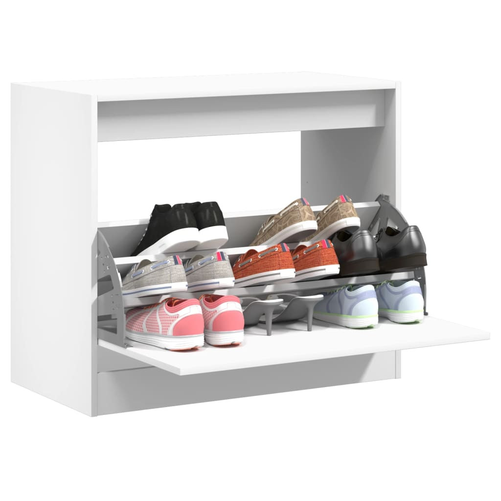 vidaXL Schuhschrank Weiß 80x42x69 cm Holzwerkstoff