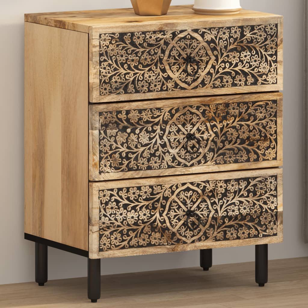vidaXL Nachttisch 50x33x60 cm Massivholz Mango