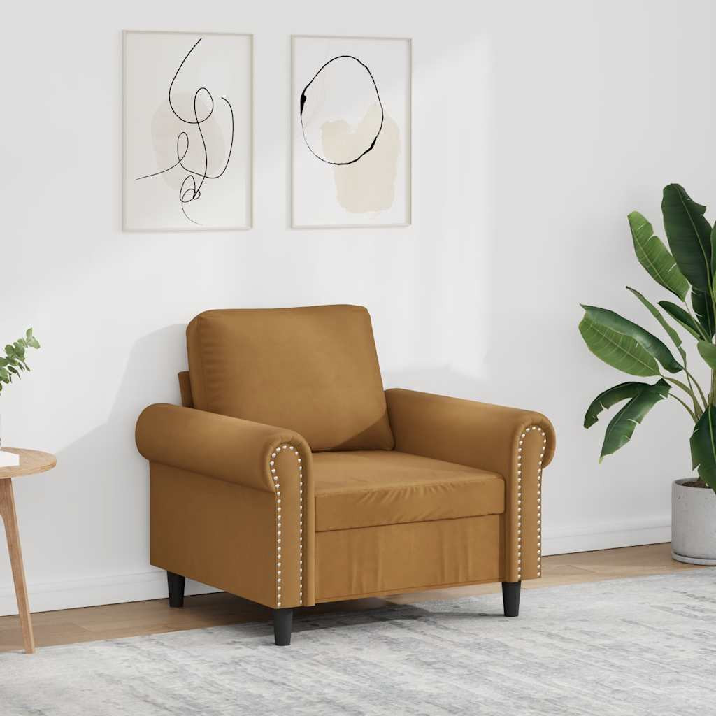 vidaXL Sessel Braun 60 cm Samt