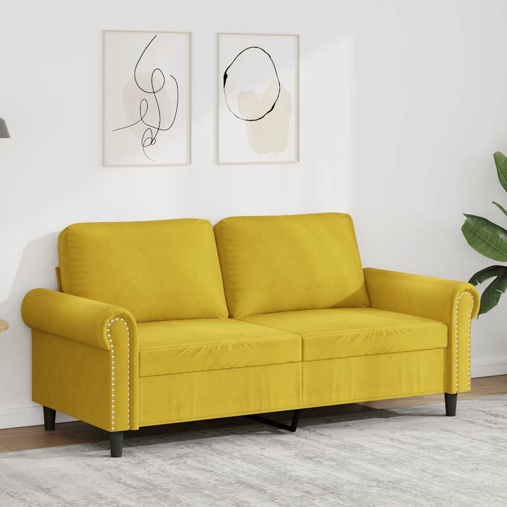 vidaXL 2-Sitzer-Sofa Gelb 140 cm Samt