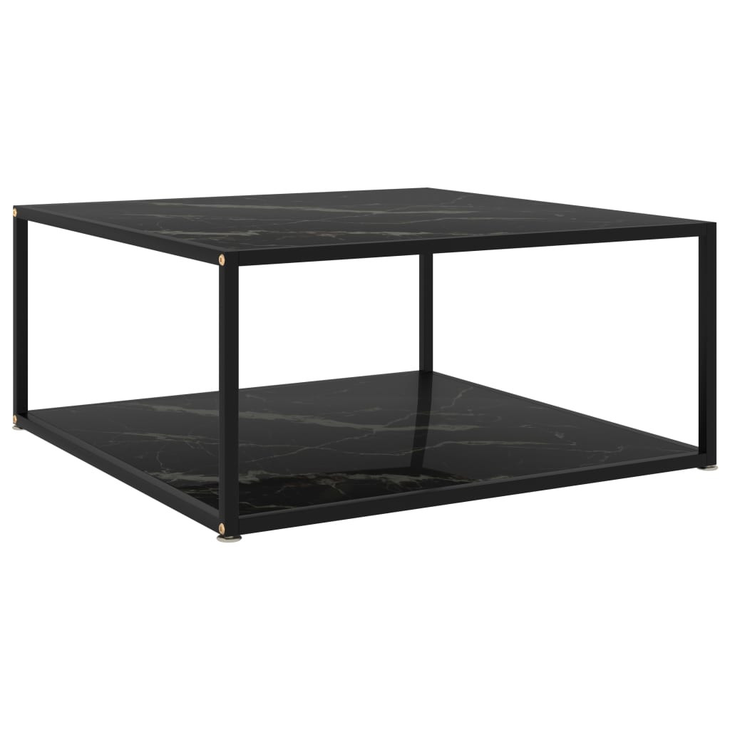vidaXL Couchtisch Schwarz 80x80x35 cm Hartglas