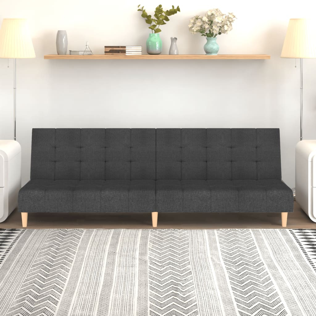 vidaXL Schlafsofa 2-Sitzer Dunkelgrau Stoff
