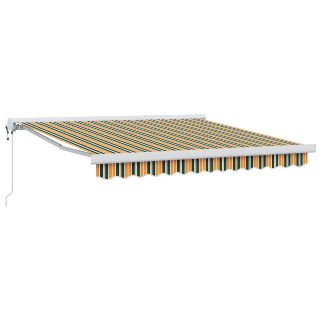 vidaXL Ausziehbare Markise Grün und Gelb 350 x 250 x 165 cm