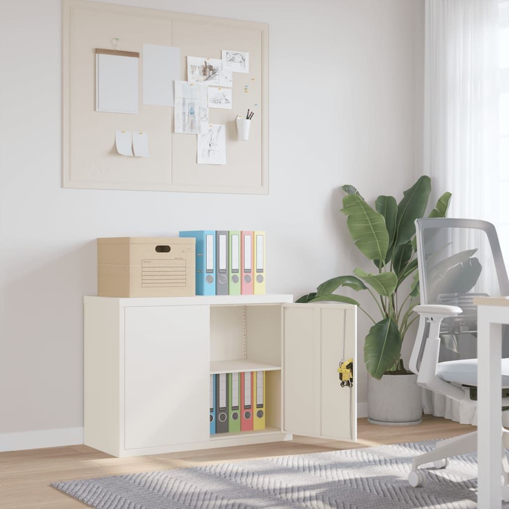 vidaXL Aktenschrank Weiß 90x40x70 cm Stahl