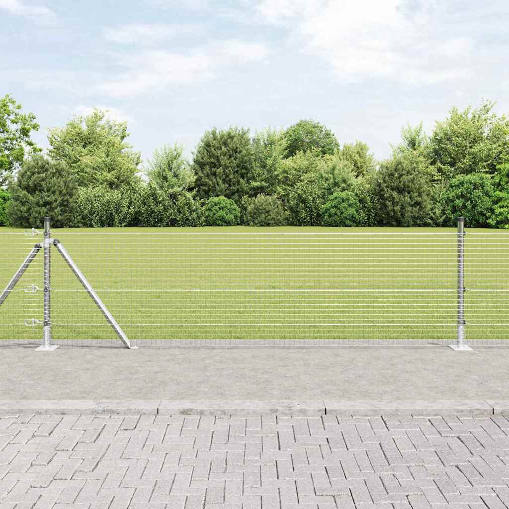 vidaXL Geschweißter Drahtzaun mit Betonsockel 100 x 0,4 m Silber Netz
