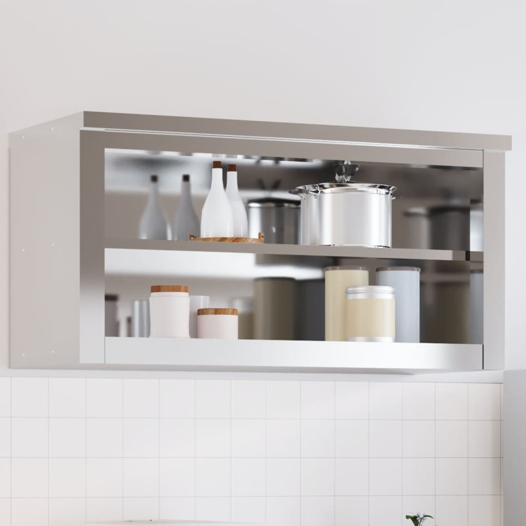 vidaXL Küchen-Wandschrank mit Ablage Edelstahl
