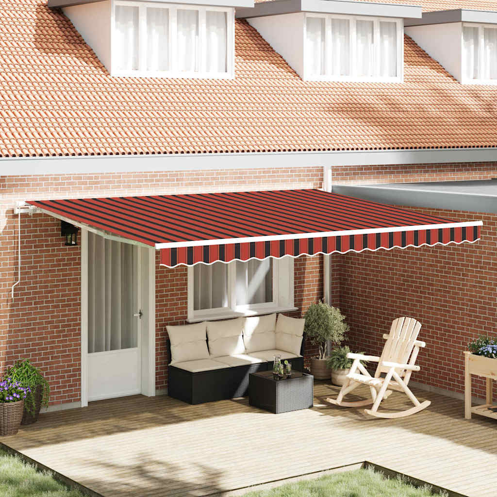vidaXL Ausziehbare Markise Orange und Braun 450 x 300 x 165 cm
