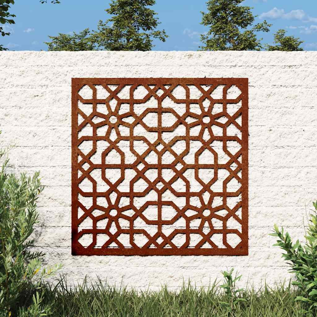vidaXL Garten-Wanddeko 55x55 cm Cortenstahl Maurisches Design