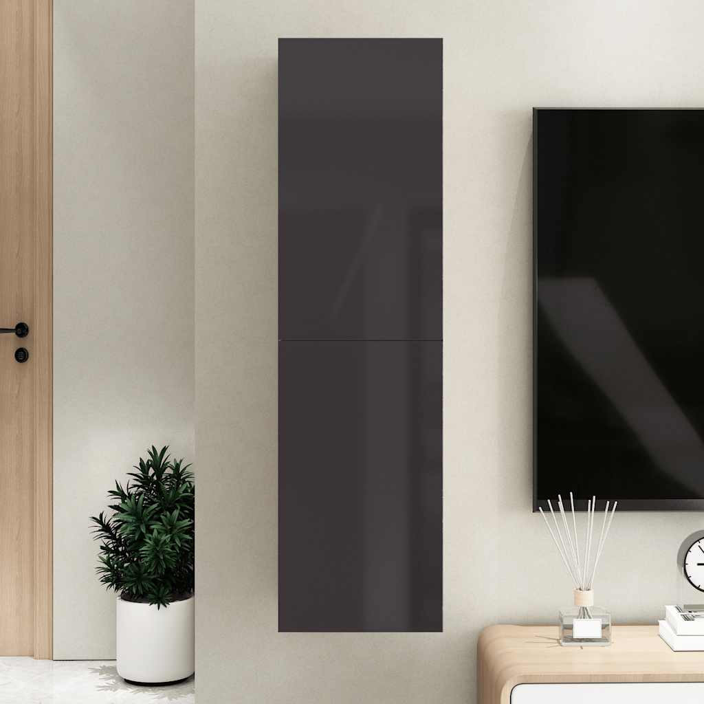 vidaXL TV-Schrank Hochglanz-Grau 30,5x30x110 cm Holzwerkstoff