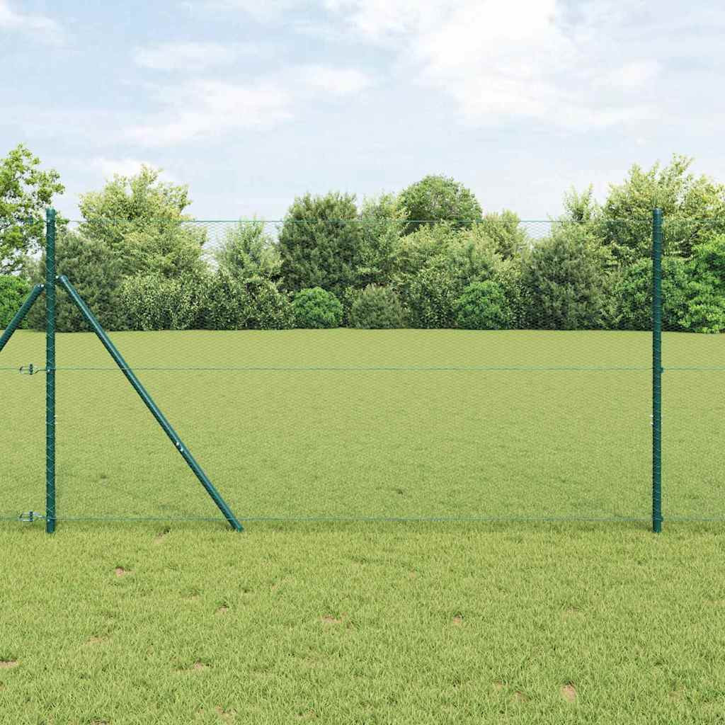 vidaXL Bodenmontierter Sechseckzaun 10 x 1,2 m PVC-beschichteter Stahl