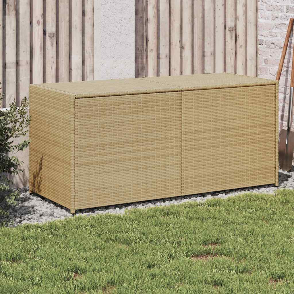 vidaXL Gartentruhe Beige 283L Poly Rattan