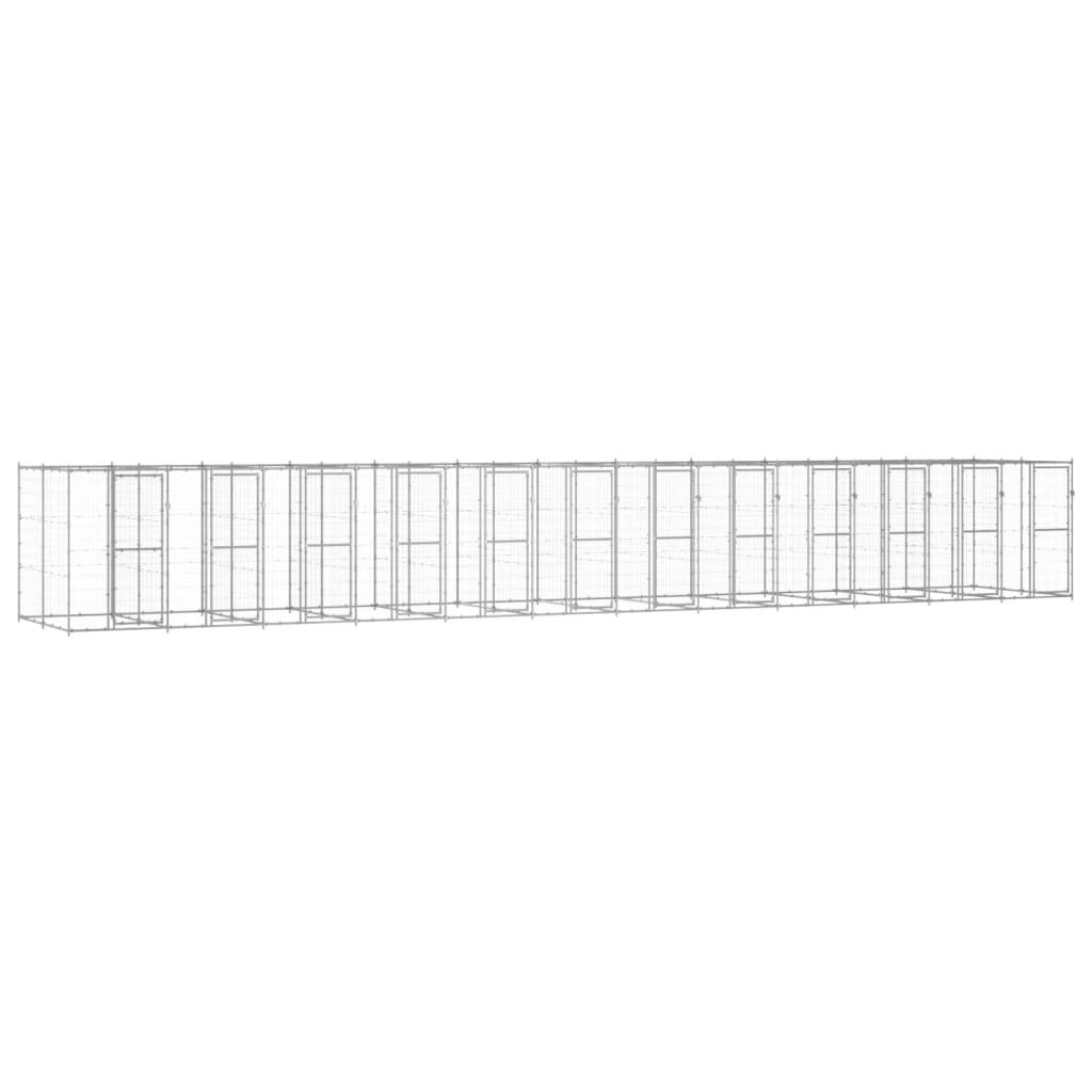 vidaXL Outdoor-Hundezwinger Verzinkter Stahl 29,04 m²