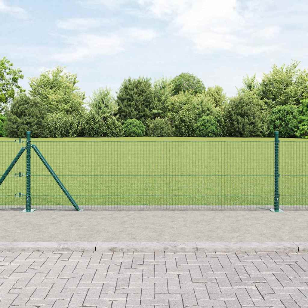 vidaXL Geschweißter Drahtzaun mit Betonsockel 10 x 0,4 m Grün Netz