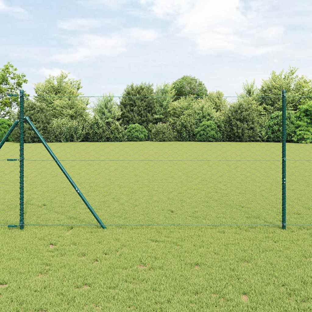 vidaXL Bodenmontierter Sechseckzaun 10 x 1,2 m PVC-beschichteter Stahl