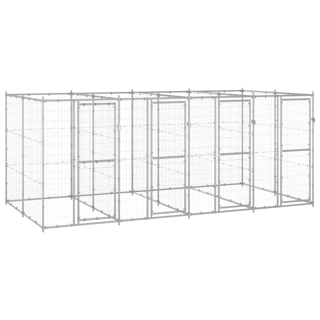 vidaXL Outdoor-Hundezwinger Verzinkter Stahl 9,68 m²