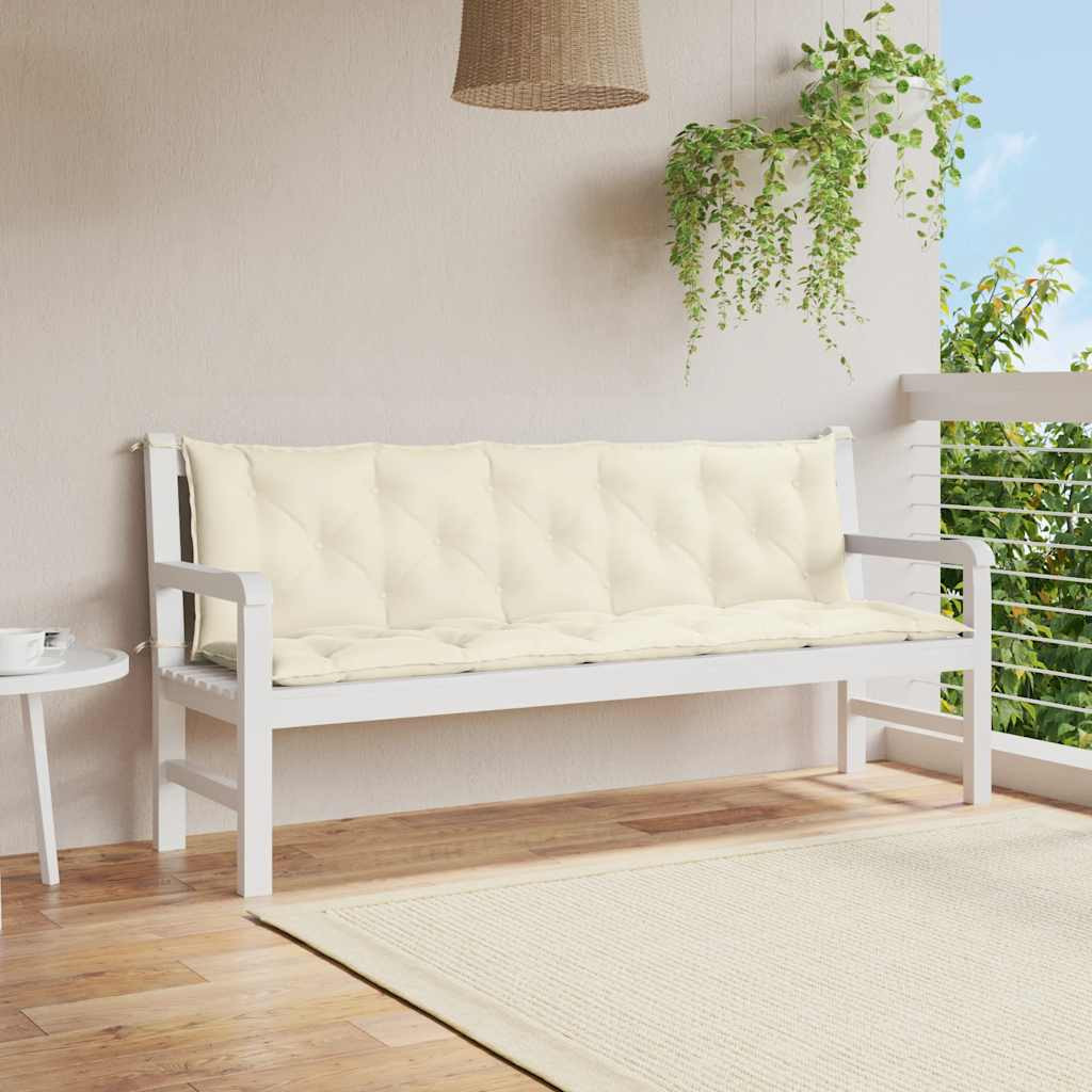 vidaXL Gartenbank-Auflage Cremeweiß 180x(50+50)x7 cm Oxford-Gewebe