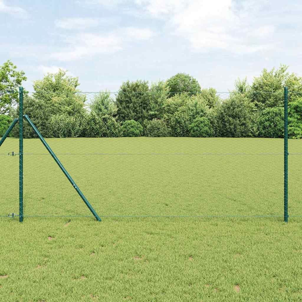 vidaXL Bodenmontierter Sechseckzaun 10 x 1,4 m PVC-beschichteter Stahl